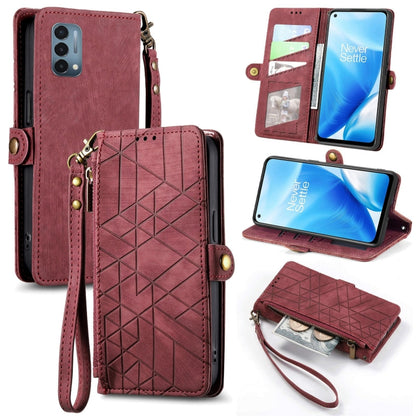 Geometric Zipper Wallet Side Buckle Leather Phone Case, For OnePlus 9RT 5G, For OnePlus Nord N200 5G, For OnePlus 9R, For OnePlus Nord CE 5G