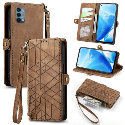 Geometric Zipper Wallet Side Buckle Leather Phone Case, For OnePlus 9RT 5G, For OnePlus Nord N200 5G, For OnePlus 9R, For OnePlus Nord CE 5G