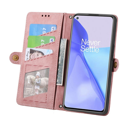 Geometric Zipper Wallet Side Buckle Leather Phone Case, For OnePlus 9RT 5G, For OnePlus Nord N200 5G, For OnePlus 9R, For OnePlus Nord CE 5G