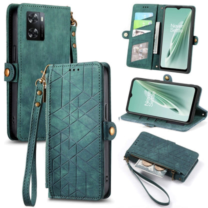 Geometric Zipper Wallet Side Buckle Leather Phone Case, For OnePlus Nord 2T, For OnePlus Nord CE 2 5G, For OnePlus 10 Pro 5G, For OnePlus N20 5G