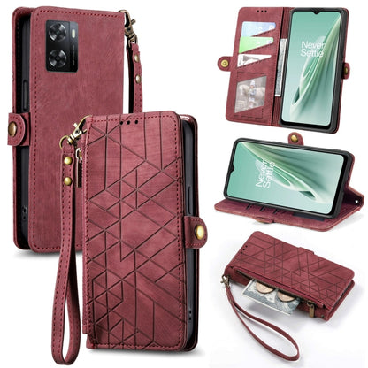 Geometric Zipper Wallet Side Buckle Leather Phone Case, For OnePlus Nord 2T, For OnePlus Nord CE 2 5G, For OnePlus 10 Pro 5G, For OnePlus N20 5G