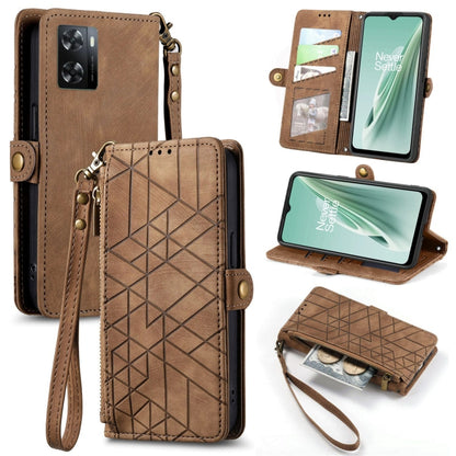 Geometric Zipper Wallet Side Buckle Leather Phone Case, For OnePlus Nord 2T, For OnePlus Nord CE 2 5G, For OnePlus 10 Pro 5G, For OnePlus N20 5G