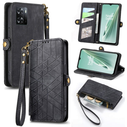 Geometric Zipper Wallet Side Buckle Leather Phone Case, For OnePlus Nord 2T, For OnePlus Nord CE 2 5G, For OnePlus 10 Pro 5G, For OnePlus N20 5G
