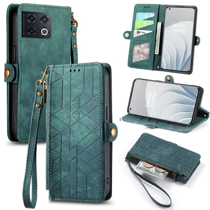 Geometric Zipper Wallet Side Buckle Leather Phone Case, For OnePlus Nord 2T, For OnePlus Nord CE 2 5G, For OnePlus 10 Pro 5G, For OnePlus N20 5G