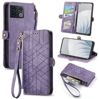 Geometric Zipper Wallet Side Buckle Leather Phone Case, For OnePlus Nord 2T, For OnePlus Nord CE 2 5G, For OnePlus 10 Pro 5G, For OnePlus N20 5G