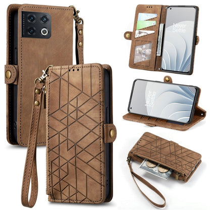 Geometric Zipper Wallet Side Buckle Leather Phone Case, For OnePlus Nord 2T, For OnePlus Nord CE 2 5G, For OnePlus 10 Pro 5G, For OnePlus N20 5G