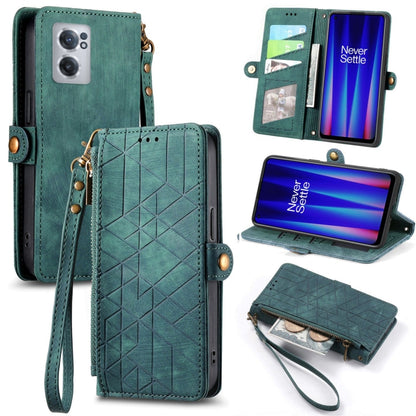 Geometric Zipper Wallet Side Buckle Leather Phone Case, For OnePlus Nord 2T, For OnePlus Nord CE 2 5G, For OnePlus 10 Pro 5G, For OnePlus N20 5G