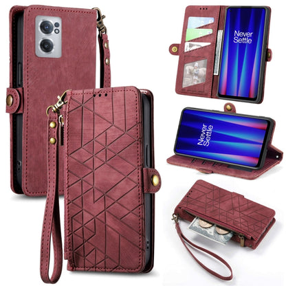 Geometric Zipper Wallet Side Buckle Leather Phone Case, For OnePlus Nord 2T, For OnePlus Nord CE 2 5G, For OnePlus 10 Pro 5G, For OnePlus N20 5G