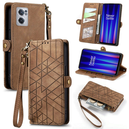 Geometric Zipper Wallet Side Buckle Leather Phone Case, For OnePlus Nord 2T, For OnePlus Nord CE 2 5G, For OnePlus 10 Pro 5G, For OnePlus N20 5G