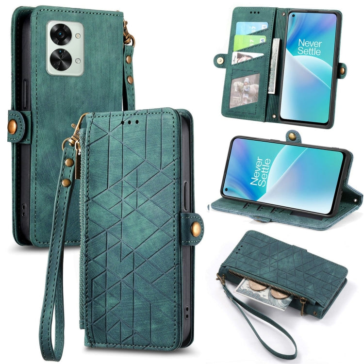 Geometric Zipper Wallet Side Buckle Leather Phone Case, For OnePlus Nord 2T, For OnePlus Nord CE 2 5G, For OnePlus 10 Pro 5G, For OnePlus N20 5G