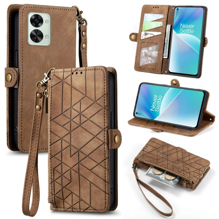 Geometric Zipper Wallet Side Buckle Leather Phone Case, For OnePlus Nord 2T, For OnePlus Nord CE 2 5G, For OnePlus 10 Pro 5G, For OnePlus N20 5G