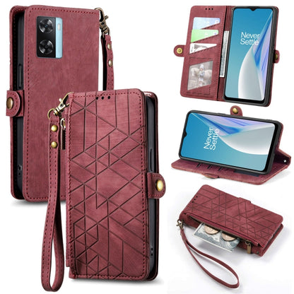 Geometric Zipper Wallet Side Buckle Leather Phone Case, For OnePlus 11R 5G, For OnePlus 11, For OnePlus Nord N300, For OnePlus N20 SE