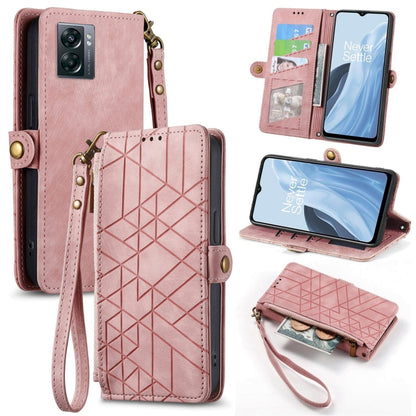 Geometric Zipper Wallet Side Buckle Leather Phone Case, For OnePlus 11R 5G, For OnePlus 11, For OnePlus Nord N300, For OnePlus N20 SE