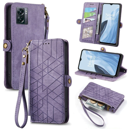 Geometric Zipper Wallet Side Buckle Leather Phone Case, For OnePlus 11R 5G, For OnePlus 11, For OnePlus Nord N300, For OnePlus N20 SE