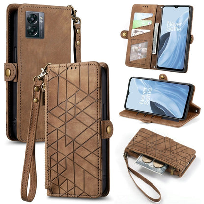 Geometric Zipper Wallet Side Buckle Leather Phone Case, For OnePlus 11R 5G, For OnePlus 11, For OnePlus Nord N300, For OnePlus N20 SE