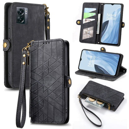 Geometric Zipper Wallet Side Buckle Leather Phone Case, For OnePlus 11R 5G, For OnePlus 11, For OnePlus Nord N300, For OnePlus N20 SE