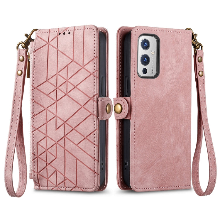 Geometric Zipper Wallet Side Buckle Leather Phone Case, For OnePlus 11R 5G, For OnePlus 11, For OnePlus Nord N300, For OnePlus N20 SE