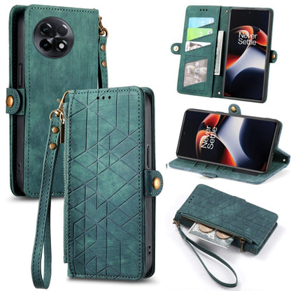 Geometric Zipper Wallet Side Buckle Leather Phone Case, For OnePlus 11R 5G, For OnePlus 11, For OnePlus Nord N300, For OnePlus N20 SE