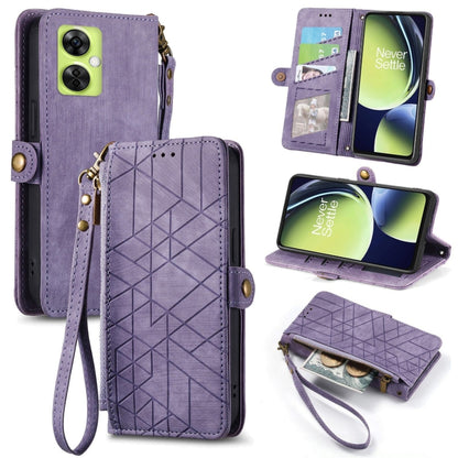 Geometric Zipper Wallet Side Buckle Leather Phone Case, For OnePlus Nord CE3, For OnePlus Nord N30, For OnePlus Nord CE3 Lite, For OnePlus Nord 3