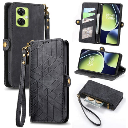 Geometric Zipper Wallet Side Buckle Leather Phone Case, For OnePlus Nord CE3, For OnePlus Nord N30, For OnePlus Nord CE3 Lite, For OnePlus Nord 3