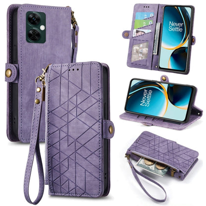 Geometric Zipper Wallet Side Buckle Leather Phone Case, For OnePlus Nord CE3, For OnePlus Nord N30, For OnePlus Nord CE3 Lite, For OnePlus Nord 3