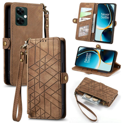 Geometric Zipper Wallet Side Buckle Leather Phone Case, For OnePlus Nord CE3, For OnePlus Nord N30, For OnePlus Nord CE3 Lite, For OnePlus Nord 3