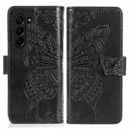 Butterfly Love Flower Embossed Leather Phone Case, For Samsung Galaxy Z Fold5