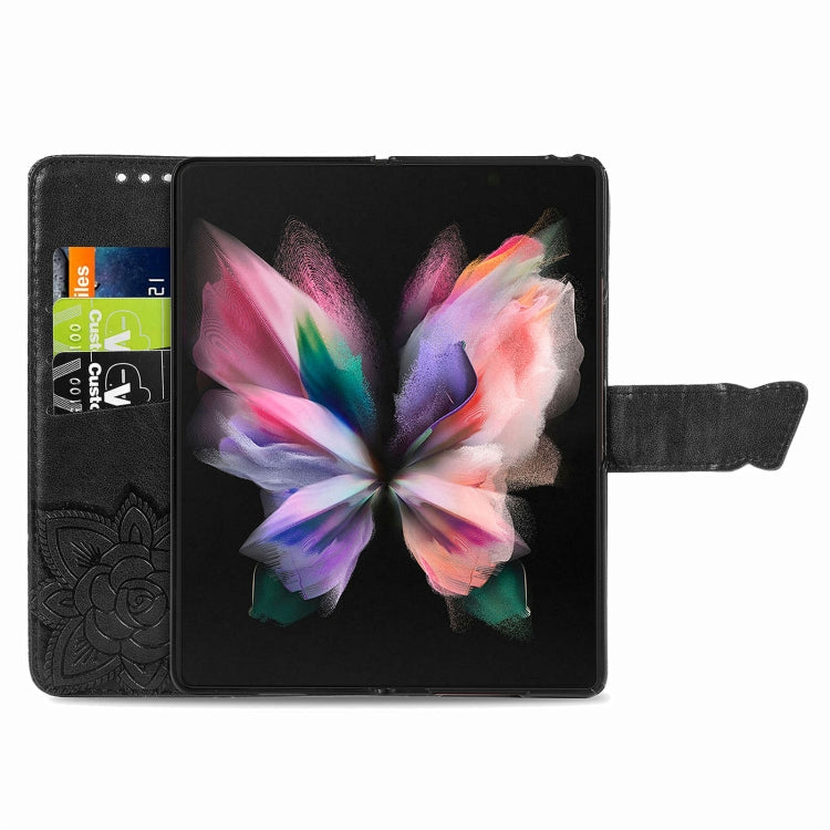 Butterfly Love Flower Embossed Leather Phone Case, For Samsung Galaxy Z Fold5
