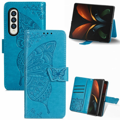 Butterfly Love Flower Embossed Leather Phone Case, For Samsung Galaxy Z Fold5