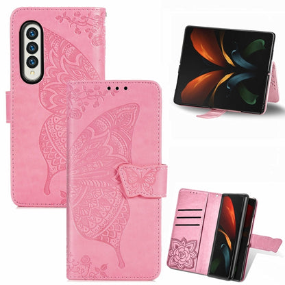 Butterfly Love Flower Embossed Leather Phone Case, For Samsung Galaxy Z Fold5