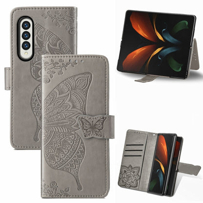 Butterfly Love Flower Embossed Leather Phone Case, For Samsung Galaxy Z Fold5