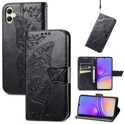 Butterfly Love Flower Embossed Leather Phone Case, For Samsung Galaxy A15, For Samsung Galaxy A05, For Samsung Galaxy A05s