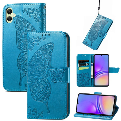 Butterfly Love Flower Embossed Leather Phone Case, For Samsung Galaxy A15, For Samsung Galaxy A05, For Samsung Galaxy A05s