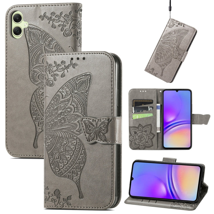 Butterfly Love Flower Embossed Leather Phone Case, For Samsung Galaxy A15, For Samsung Galaxy A05, For Samsung Galaxy A05s