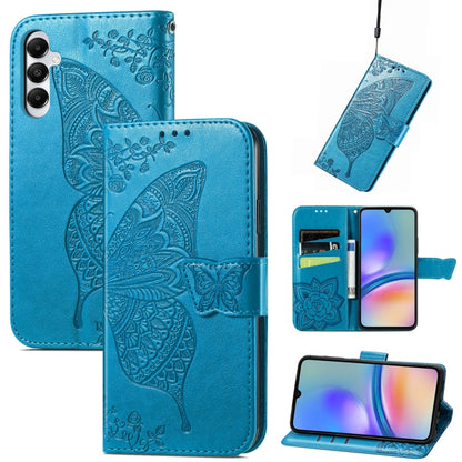 Butterfly Love Flower Embossed Leather Phone Case, For Samsung Galaxy A15, For Samsung Galaxy A05, For Samsung Galaxy A05s