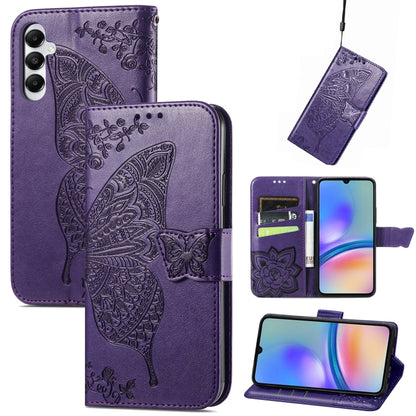 Butterfly Love Flower Embossed Leather Phone Case, For Samsung Galaxy A15, For Samsung Galaxy A05, For Samsung Galaxy A05s