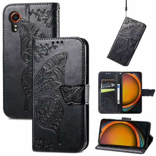 Butterfly Love Flower Embossed Leather Phone Case, For Samsung Galaxy Xcover 7, For Samsung Galaxy A55 5G, ForSamsung Galaxy A35 5G