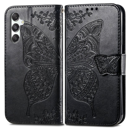 Butterfly Love Flower Embossed Leather Phone Case, For Samsung Galaxy M34 5G, For Samsung Galaxy A25 5G, For Samsung Galaxy S23 FE 5G