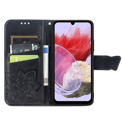 Butterfly Love Flower Embossed Leather Phone Case, For Samsung Galaxy M34 5G, For Samsung Galaxy A25 5G, For Samsung Galaxy S23 FE 5G