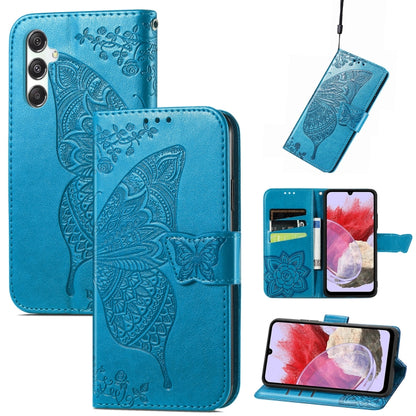 Butterfly Love Flower Embossed Leather Phone Case, For Samsung Galaxy M34 5G, For Samsung Galaxy A25 5G, For Samsung Galaxy S23 FE 5G