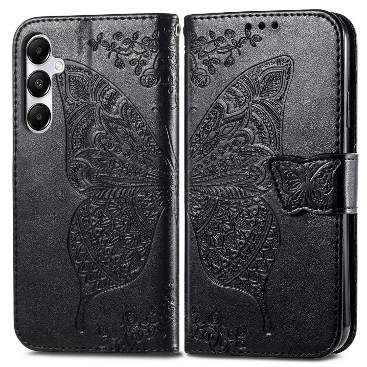 Butterfly Love Flower Embossed Leather Phone Case, For Samsung Galaxy A15, For Samsung Galaxy A05, For Samsung Galaxy A05s