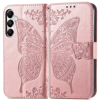 Butterfly Love Flower Embossed Leather Phone Case, For Samsung Galaxy A15, For Samsung Galaxy A05, For Samsung Galaxy A05s