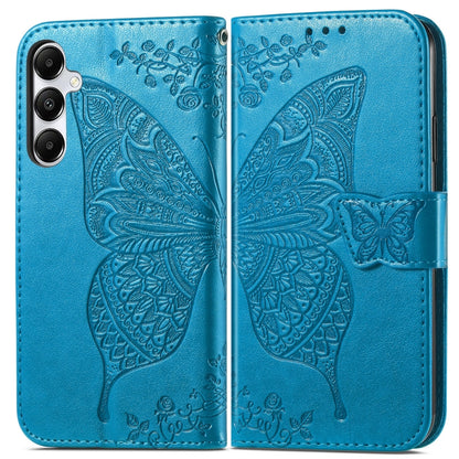 Butterfly Love Flower Embossed Leather Phone Case, For Samsung Galaxy A15, For Samsung Galaxy A05, For Samsung Galaxy A05s