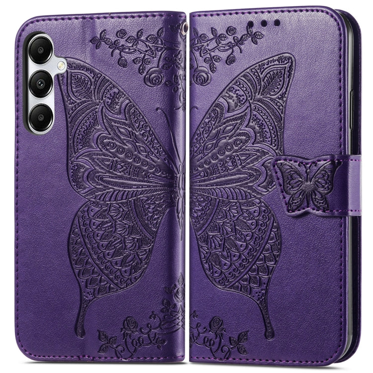 Butterfly Love Flower Embossed Leather Phone Case, For Samsung Galaxy A15, For Samsung Galaxy A05, For Samsung Galaxy A05s