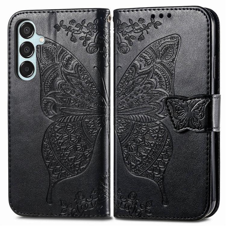 Butterfly Love Flower Embossed Leather Phone Case, For Samsung Galaxy S24 FE 5G, For Samsung Galaxy M35, For Samsung Galaxy M15
