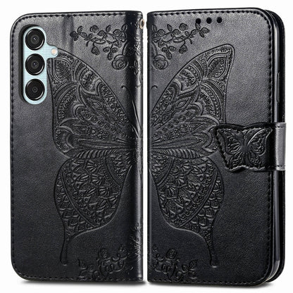 Butterfly Love Flower Embossed Leather Phone Case, For Samsung Galaxy S24 FE 5G, For Samsung Galaxy M35, For Samsung Galaxy M15