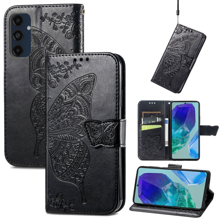 Butterfly Love Flower Embossed Leather Phone Case, For Samsung Galaxy S25 Ultra 5G, For Samsung Galaxy A16, For Samsung Galaxy A06