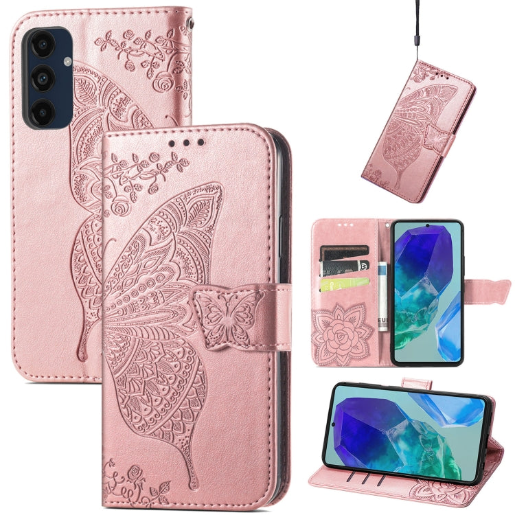 Butterfly Love Flower Embossed Leather Phone Case, For Samsung Galaxy S25 Ultra 5G, For Samsung Galaxy A16, For Samsung Galaxy A06