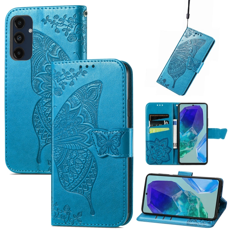 Butterfly Love Flower Embossed Leather Phone Case, For Samsung Galaxy S25 Ultra 5G, For Samsung Galaxy A16, For Samsung Galaxy A06