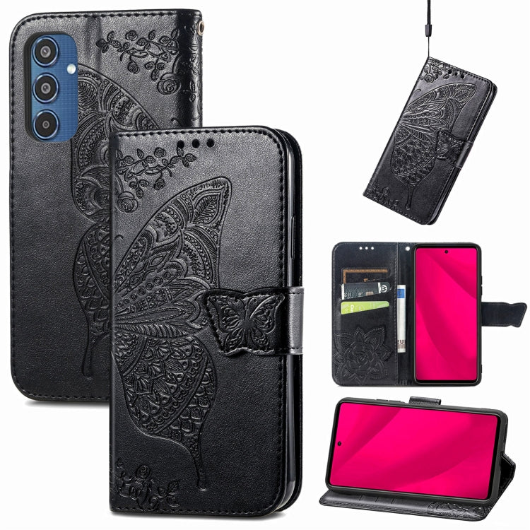 Butterfly Love Flower Embossed Leather Phone Case, For Samsung Galaxy S24 FE 5G, For Samsung Galaxy M35, For Samsung Galaxy M15